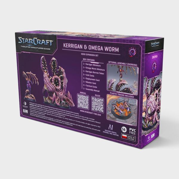 Starcraft: Miniatures Game - Zerg: Kerrigan & Omega Worm Hero Expansion Set 200432 фото